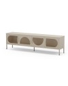 Porta TV in metallo Tayra con 4 ante reticolate crema 180x35x50H – Stile moderno e anima industrial