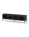Porta TV in metallo Tayra con 4 ante reticolate nero 180x35x50H – Stile moderno e anima industrial