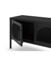 Porta TV in metallo Tayra con 4 ante reticolate nero 180x35x50H – Stile moderno e anima industrial