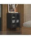 Mobile in metallo Diora nero con ante reticolate 70x40x100H – Design industriale, anima versatile
