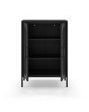 Mobile in metallo Diora nero con ante reticolate 70x40x100H – Design industriale, anima versatile