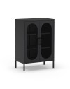 Mobile in metallo Diora nero con ante reticolate 70x40x100H – Design industriale, anima versatile