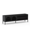 Mobile porta TV in metallo Diora nero con 2 ante reticolate 160x35x50H – Design industriale, anima versatile