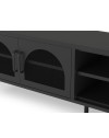 Mobile porta TV in metallo Diora nero con 2 ante reticolate 160x35x50H – Design industriale, anima versatile