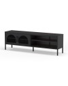 Mobile porta TV in metallo Diora nero con 2 ante reticolate 160x35x50H – Design industriale, anima versatile