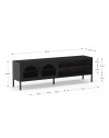 Mobile porta TV in metallo Diora nero con 2 ante reticolate 160x35x50H – Design industriale, anima versatile