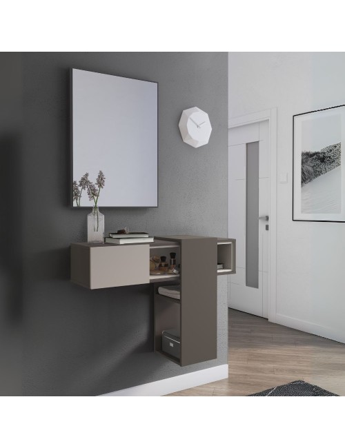 Mobile ingresso sospeso Mog grigio cobalto e cashmere con specchio