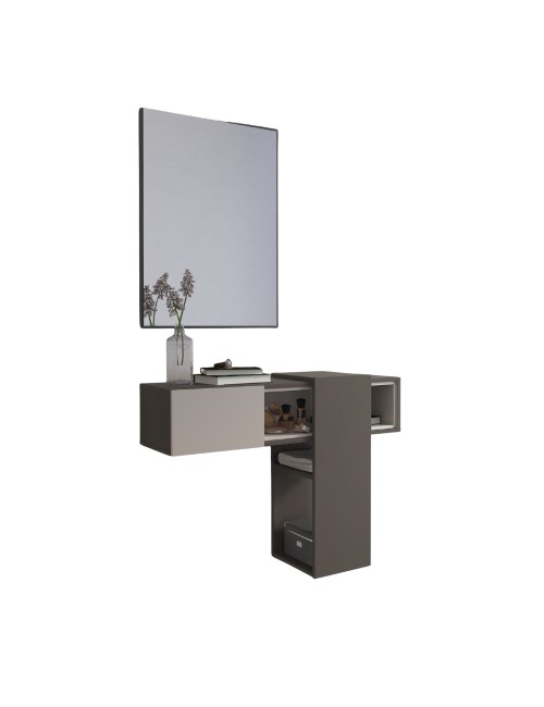 Mobile ingresso sospeso Mog grigio cobalto e cashmere con specchio