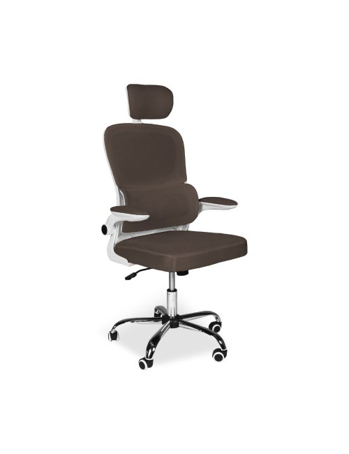 Poltrona ufficio ergonomica con ruote Vibes in rete tortora con base cromata