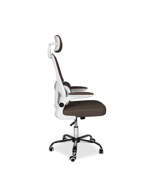 Poltrona ufficio ergonomica con ruote Vibes in rete tortora con base cromata