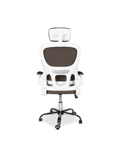 Poltrona ufficio ergonomica con ruote Vibes in rete tortora con base cromata