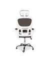 Poltrona ufficio ergonomica con ruote Vibes in rete tortora con base cromata