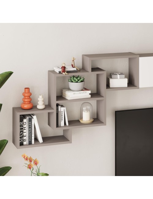 Parete attrezzata colore bianco e tortora Free 210x35x39H