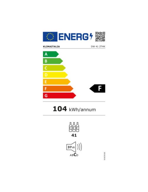 Cantinetta ventilata da incasso DW46F2T 46 bottiglie colore nero classe F