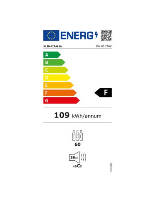 Cantinetta ventilata da incasso DW602THK 60 bottiglie colore nero classe F