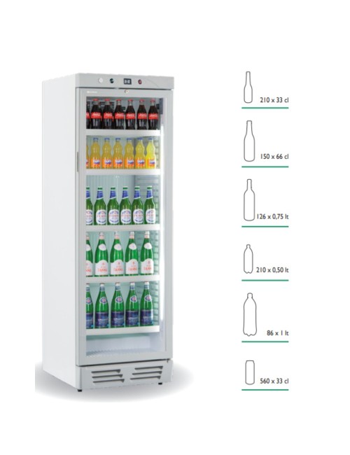 Frigo vetrina bibite EKG390VG statica con agitatore bianco classe E