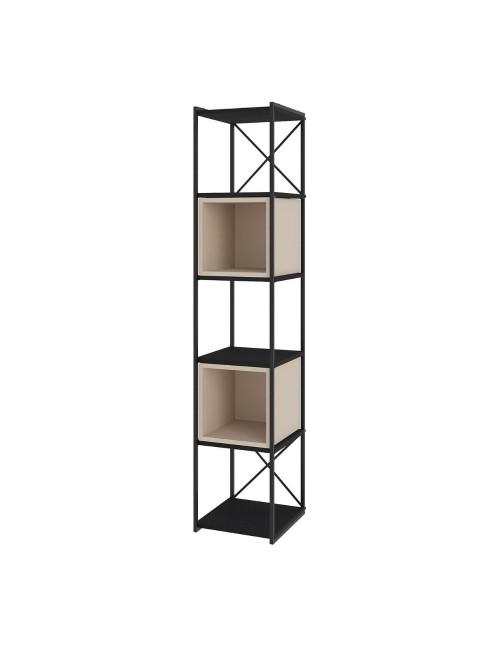 Libreria Vale Mini struttura in metallo nero e cubotti colore cashmere 36.2x39x179H – Geometria e stile industriale