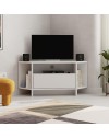 Porta TV angolare Viva colore bianco 95.7x35.4x45.3H – Design Funzionale per spazi intelligenti