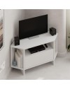 Porta TV angolare Viva colore bianco 95.7x35.4x45.3H – Design Funzionale per spazi intelligenti