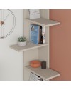 Libreria angolare Saso con 5 ripiani finitura cashmere 357x37x141H
