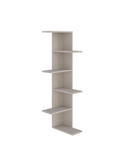 Libreria angolare Saso con 5 ripiani finitura cashmere 357x37x141H