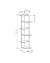 Libreria angolare Saso con 5 ripiani finitura cashmere 357x37x141H