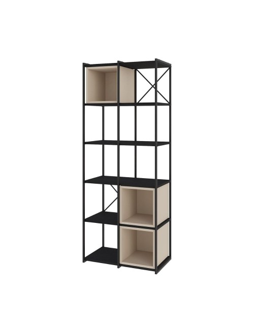 Libreria Vale Midi struttura in metallo nero e cubotti colore cashmere 70.7x39x179H – Geometria e stile industriale