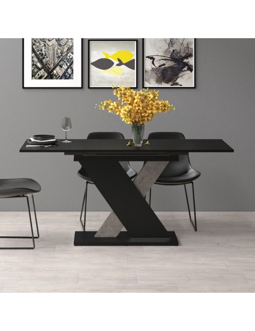 Tavolo Allungabile Nero con Dettaglio Cemento Axi 120x75x76H Prezzo
