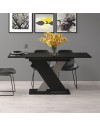 Tavolo allungabile nero con dettaglio cemento Axi 120x75x76H
