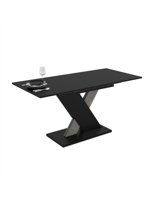 Tavolo Allungabile Nero con Dettaglio Cemento Axi 120x75x76H Prezzo