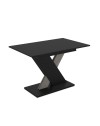 Tavolo allungabile nero con dettaglio cemento Axi 120x75x76H