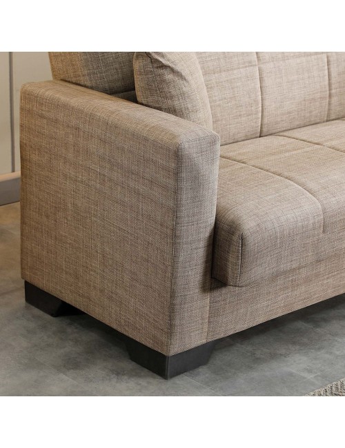 Divano letto Moon con contenitore colore Camel 213x81x83H