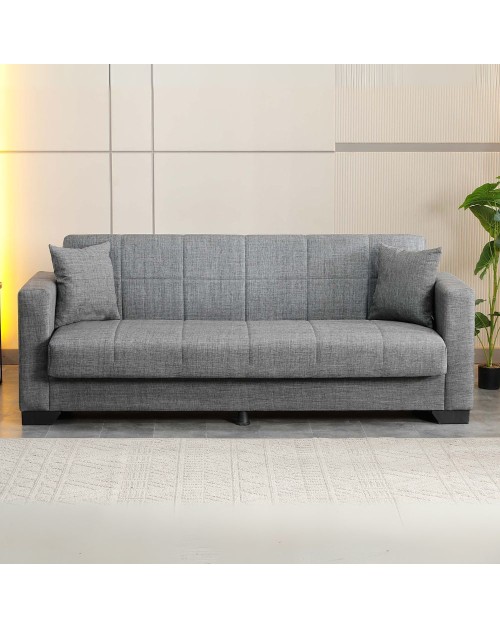 Divano letto Moon con contenitore colore grigio 213x81x83H