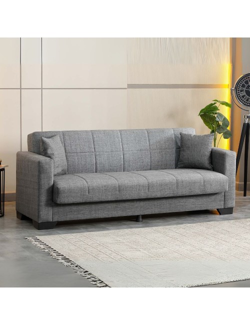 Divano letto Moon con contenitore colore grigio 213x81x83H