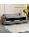 Divano letto Moon con contenitore colore grigio 213x81x83H