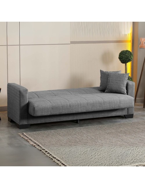 Divano letto Moon con contenitore colore grigio 213x81x83H