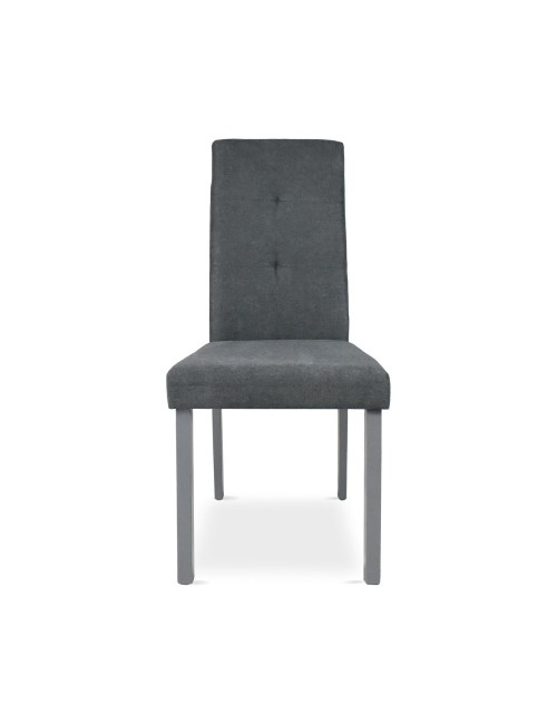 Sedia imbottita con struttura in legno e tessuto grigio Eric