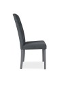 Sedia imbottita con struttura in legno e tessuto grigio Eric
