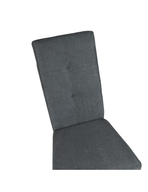 Sedia imbottita con struttura in legno e tessuto grigio Eric