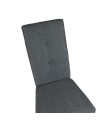 Sedia imbottita con struttura in legno e tessuto grigio Eric