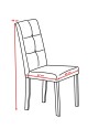 Sedia imbottita con struttura in legno e tessuto grigio Eric