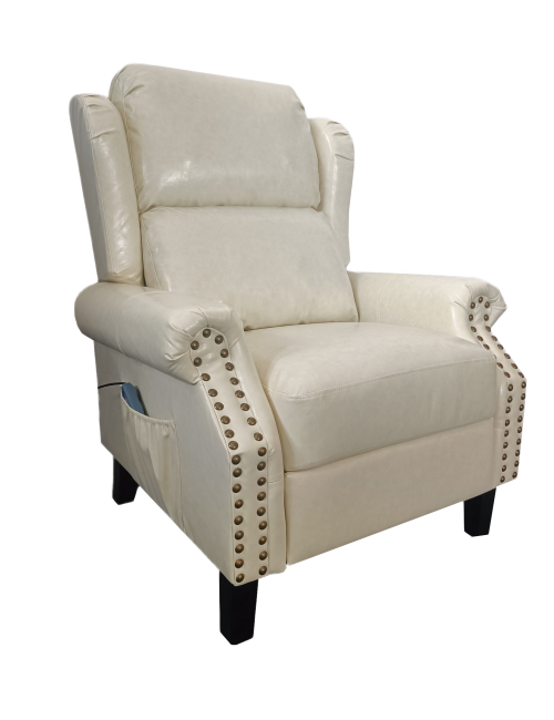 Poltrona con Massaggio e Schienale Riscaldabile Wing Ecopelle Beige