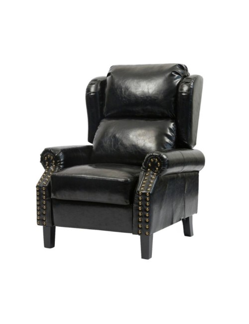 Poltrona con massaggio e schienale riscaldabile Wing ecopelle nero