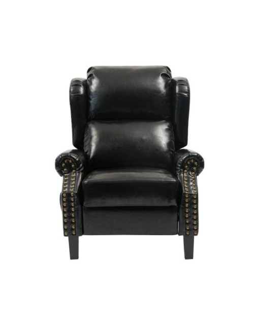 Poltrona con massaggio e schienale riscaldabile Wing ecopelle nero