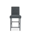 Sgabello in legno con rivestimento tessuto grigio Alex