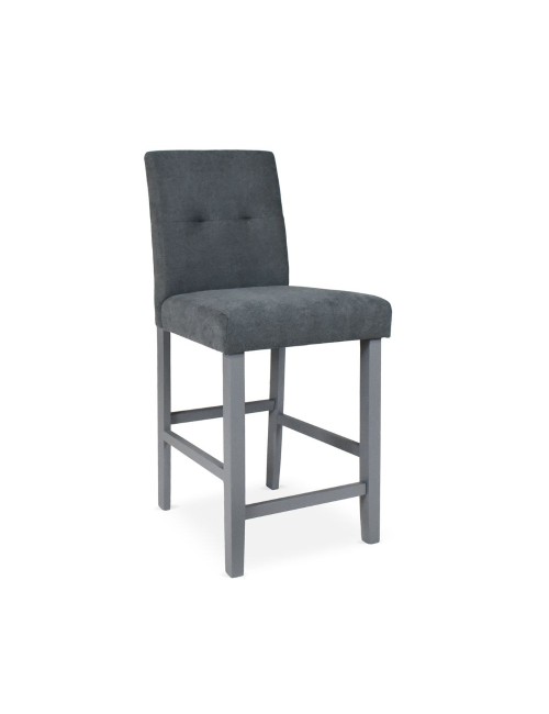 Sgabello in legno con rivestimento tessuto grigio Alex