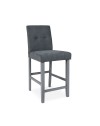 Sgabello in legno con rivestimento tessuto grigio Alex