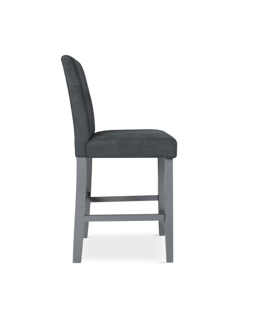 Sgabello in legno con rivestimento tessuto grigio Alex