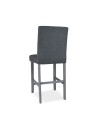 Sgabello in legno con rivestimento tessuto grigio Alex
