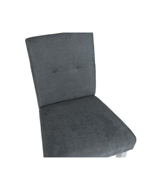 Sgabello in legno con rivestimento tessuto grigio Alex